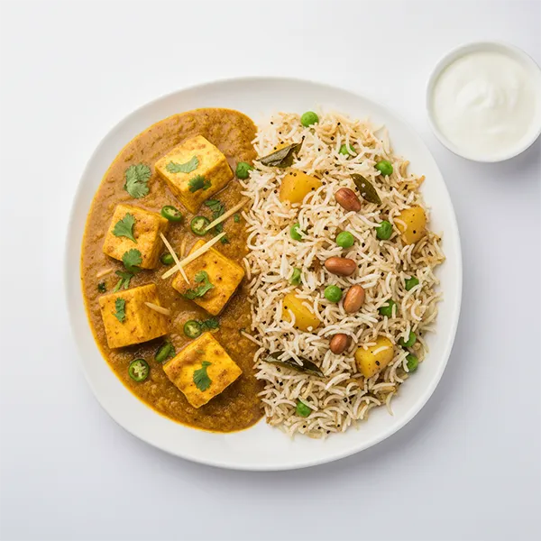 Surti paneer and Vagharelo Baath